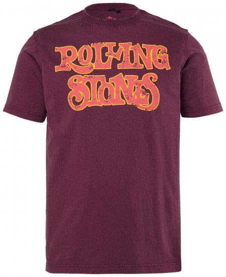 JP1880 851910 Rolling Stones Vintage Logo T-Shirt Aubergine - Band-T-shirts - Band T-Shirts für große Größen