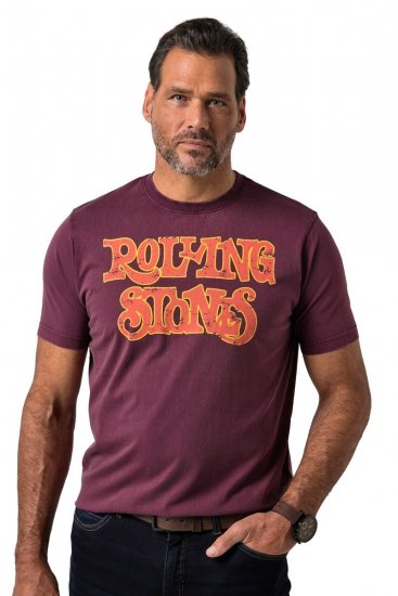 JP1880 851910 Rolling Stones Vintage Logo T-Shirt Aubergine - Band-T-shirts - Band T-Shirts für große Größen