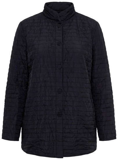 Ulla Popken 852076 Stepp-Crêpejacke mit Stehkragen Schwarz - Jacken - Große Jacken für Damen