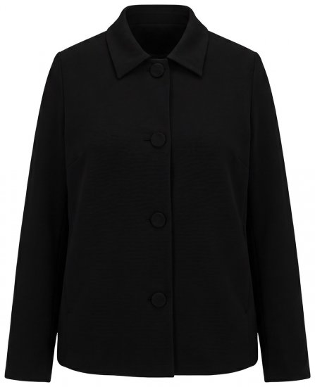 Ulla Popken 852167 Blazer mit Hemdkragen Schwarz - Blazer - Blazer für Frauen in Großgrößen