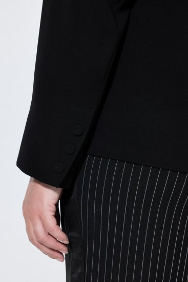 Ulla Popken 852167 Blazer mit Hemdkragen Schwarz - Blazer - Blazer für Frauen in Großgrößen