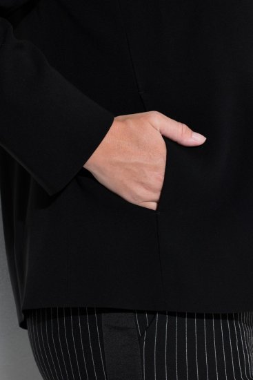 Ulla Popken 852167 Blazer mit Hemdkragen Schwarz - Blazer - Blazer für Frauen in Großgrößen