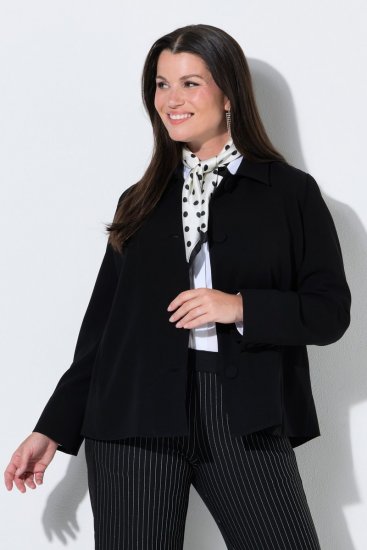 Ulla Popken 852167 Blazer mit Hemdkragen Schwarz - Blazer - Blazer für Frauen in Großgrößen