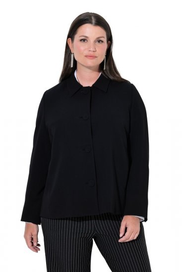 Ulla Popken 852167 Blazer mit Hemdkragen Schwarz - Blazer - Blazer für Frauen in Großgrößen
