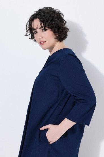 Ulla Popken 852191 Jeanskleid mit Taschen Denimblau - Kleider - Kleider für jede Größe