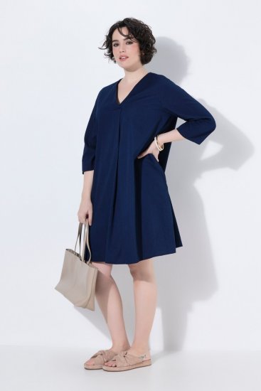 Ulla Popken 852191 Jeanskleid mit Taschen Denimblau - Kleider - Kleider für jede Größe