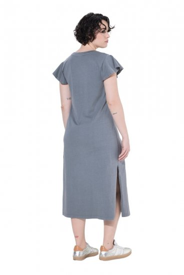Ulla Popken 852218 Kurzärmliges Midikleid Grau - Midikleider - Midikleider in großen Größen