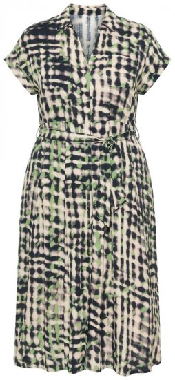 Ulla Popken 852257 Gemustertes Maxikleid Taupe - Maxikleider - Große Größen: Lange Maxikleider