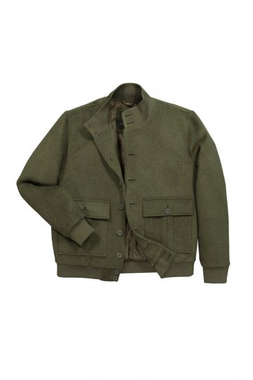 JP1880 852294 Jacke aus Wollmischung mit Stehkragen Khakigrün - Herren jacken - Herren Jacken in großen Größen