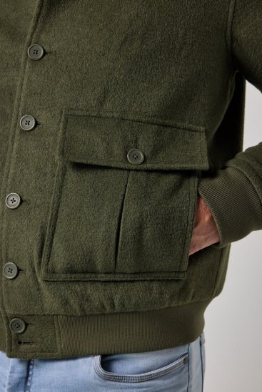 JP1880 852294 Jacke aus Wollmischung mit Stehkragen Khakigrün - Herren jacken - Herren Jacken in großen Größen