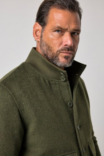 JP1880 852294 Jacke aus Wollmischung mit Stehkragen Khakigrün - Herren jacken - Herren Jacken in großen Größen