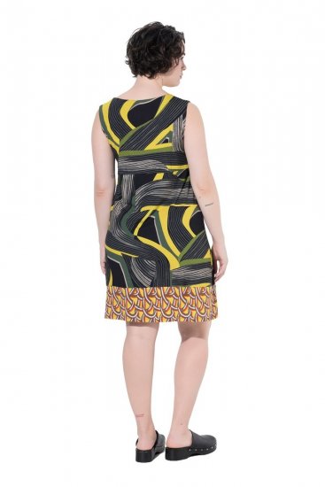 Ulla Popken 852329 Gestreiftes Jerseykleid Oliv - Jerseykleider - 