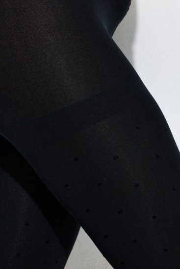 Ulla Popken 852349 Gepunktete Strumpfhose Schwarz - Strumpfhosen & Socken - 