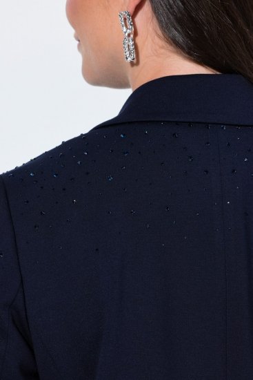 Ulla Popken 852498 Blazer mit Strasssteinen Dunkelblau - Blazer - Blazer für Frauen in Großgrößen