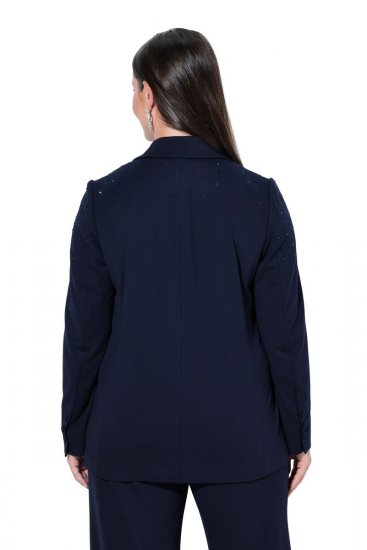 Ulla Popken 852498 Blazer mit Strasssteinen Dunkelblau - Blazer - Blazer für Frauen in Großgrößen