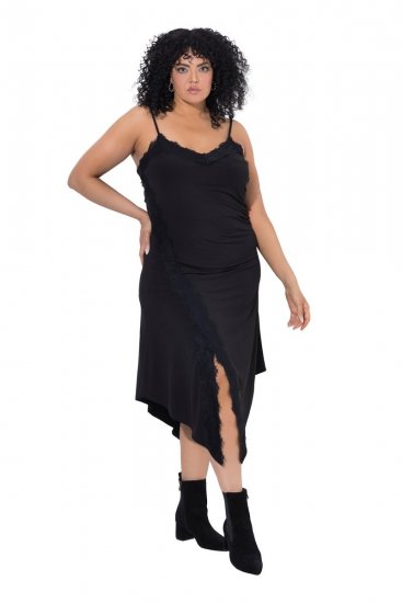 Ulla Popken 852636 Wickelkleid Schwarz - Jerseykleider - 