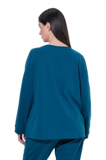 Ulla Popken 852710 Homewear-Pullover mit langen Ärmeln Petrol - Pyjama/Loungewear - 