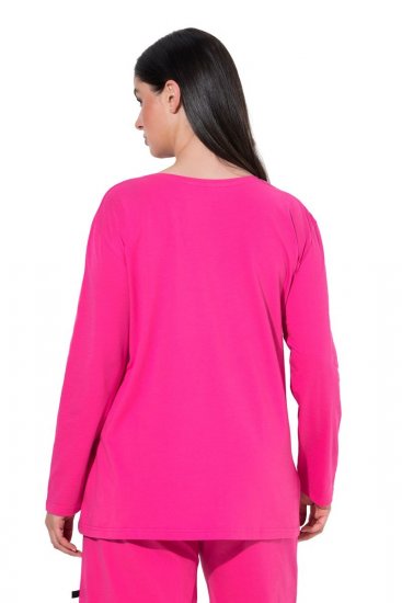 Ulla Popken 852747 Pyjama-Oberteil mit langen Ärmeln Rosa - Pyjama/Loungewear - 