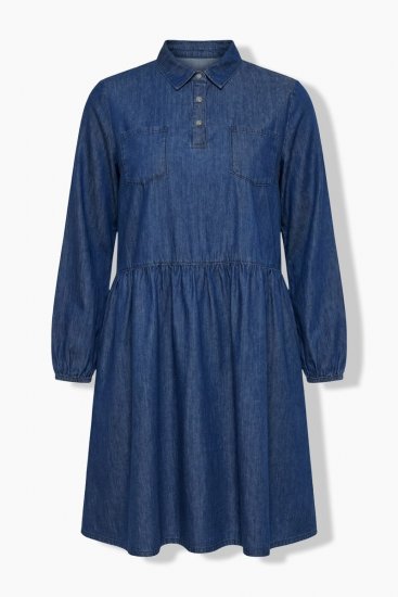 Ulla Popken 852768 Jeanskleid in A-Linie mit Taschen Denimblau - Kleider - Kleider für jede Größe