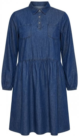 Ulla Popken 852768 Jeanskleid in A-Linie mit Taschen Denimblau - Kleider - Kleider für jede Größe