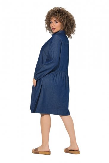 Ulla Popken 852768 Jeanskleid in A-Linie mit Taschen Denimblau - Kleider - Kleider für jede Größe