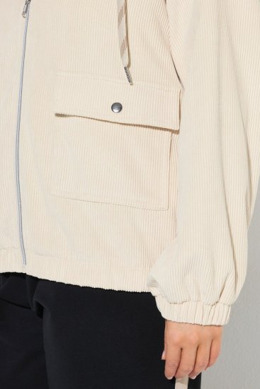 Ulla Popken 852802 Cordjacke Wollweiß - Jacken - Große Jacken für Damen