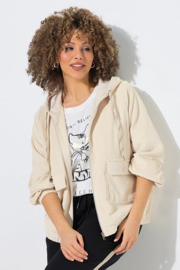 Ulla Popken 852802 Cordjacke Wollweiß - Jacken - Große Jacken für Damen