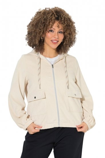 Ulla Popken 852802 Cordjacke Wollweiß - Jacken - Große Jacken für Damen