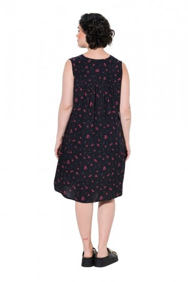 Ulla Popken 852824 Geblümtes Kleid Schwarz - Sommerkleider - Große Größen: Leichte Sommerkleider
