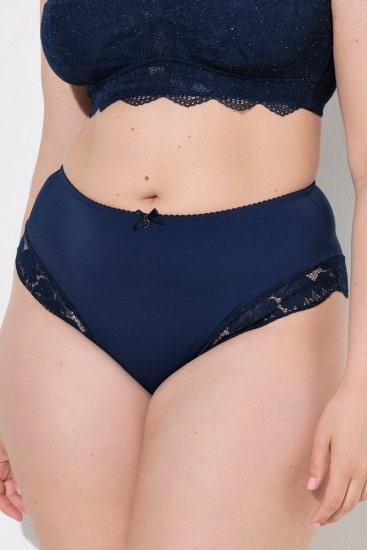 Ulla Popken 852930 Slips mit Spitze Dunkelblau - Slips - 