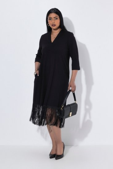 Ulla Popken 852937 Jerseykleid Schwarz - Jerseykleider - 