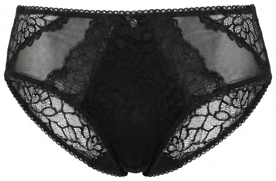 Ulla Popken 853040 Pantys mit Spitze Schwarz - Slips - 