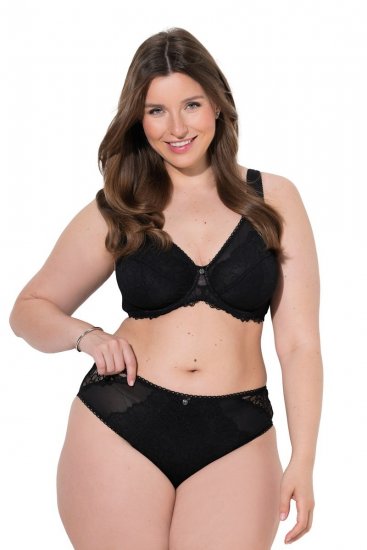 Ulla Popken 853040 Pantys mit Spitze Schwarz - Slips - 