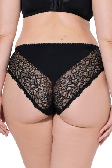 Ulla Popken 853040 Pantys mit Spitze Schwarz - Slips - 