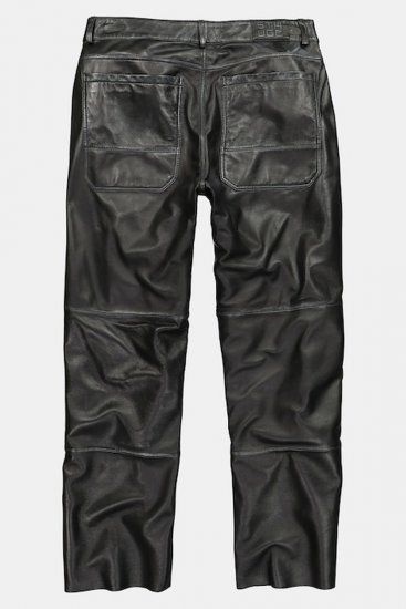 JP1880 853066 Lederhose mit großen Gesäßtaschen Schwarz - Lederhosen für Herren in großen Größen - Lederhosen in großen Größen