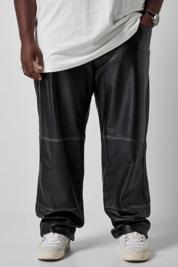 JP1880 853066 Lederhose mit großen Gesäßtaschen Schwarz - Lederhosen für Herren in großen Größen - Lederhosen in großen Größen