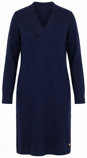 Ulla Popken 853077 Langärmliges Strickkleid Dunkelblau - Strickkleider - 