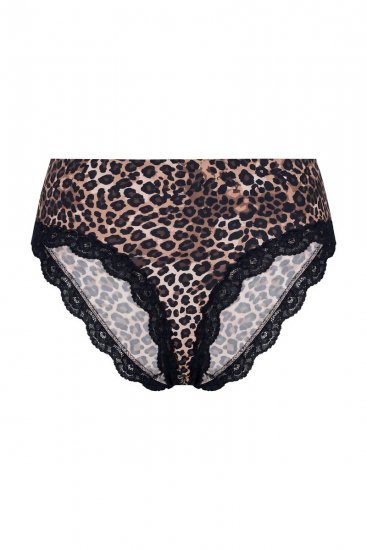 Ulla Popken 853106 Strings mit Animal-Print Schwarz - Slips - 