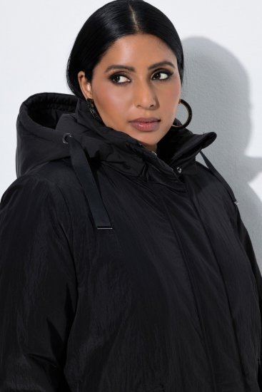 Ulla Popken 853351 Wasserdichte wattierte Sympatex Jacke mit Kapuze Schwarz - Jacken - Große Jacken für Damen