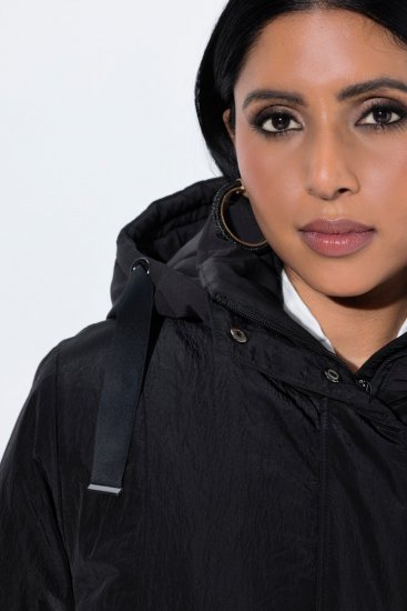 Ulla Popken 853351 Wasserdichte wattierte Sympatex Jacke mit Kapuze Schwarz - Jacken - Große Jacken für Damen