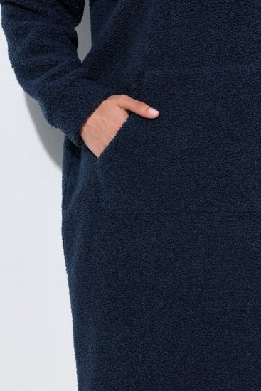 Ulla Popken 853353 Homewear-Kleid mit Kapuze Dunkelblau - Pyjama/Loungewear - 