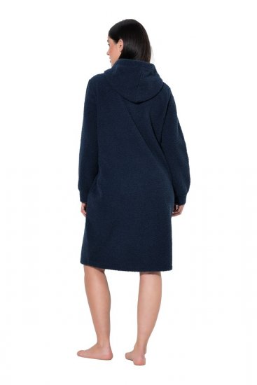 Ulla Popken 853353 Homewear-Kleid mit Kapuze Dunkelblau - Pyjama/Loungewear - 