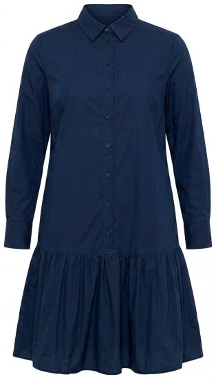Ulla Popken 853457 Langärmliges Kleid Dunkelblau - Midikleider - Midikleider in großen Größen