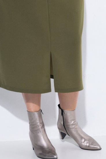 Ulla Popken 853510 Midikleid mit Taschen Khaki - Midikleider - Midikleider in großen Größen