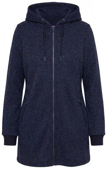 Ulla Popken 853577 Fleecejacke Dunkelblau - Jacken - Große Jacken für Damen