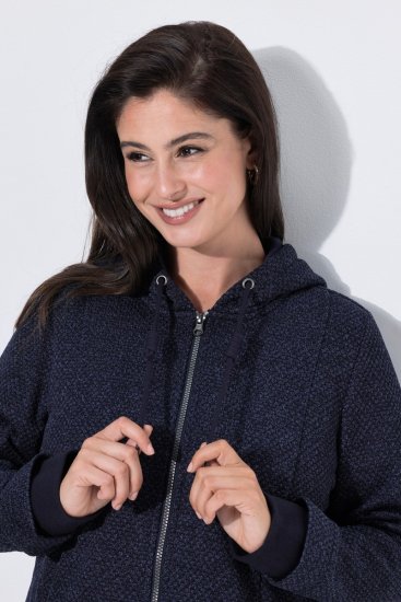 Ulla Popken 853577 Fleecejacke Dunkelblau - Jacken - Große Jacken für Damen