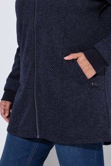 Ulla Popken 853577 Fleecejacke Dunkelblau - Jacken - Große Jacken für Damen