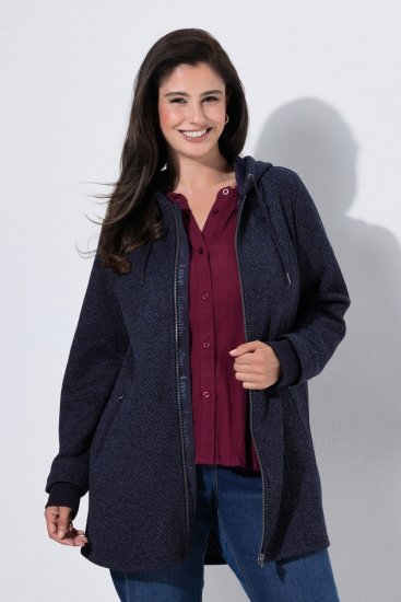 Ulla Popken 853577 Fleecejacke Dunkelblau - Jacken - Große Jacken für Damen