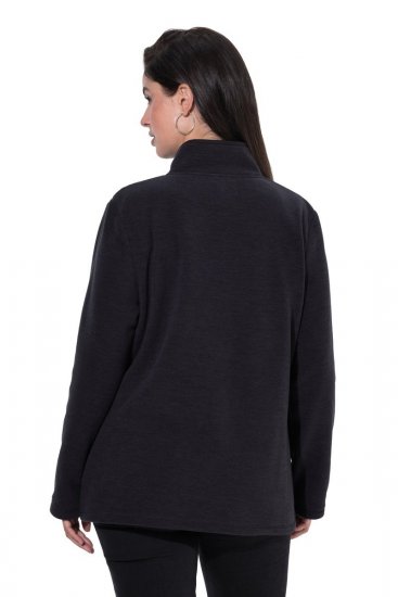 Ulla Popken 853668 Fleecejacke mit Stehkragen Schwarz - Fleecekleidung - 