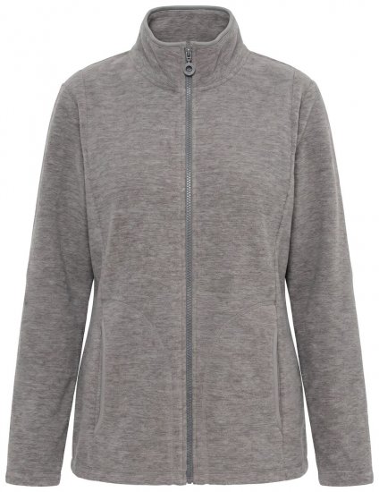 Ulla Popken 853668 Fleecejacke mit Stehkragen Grau - Fleecekleidung - 